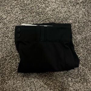 Black Button-Detail Pants